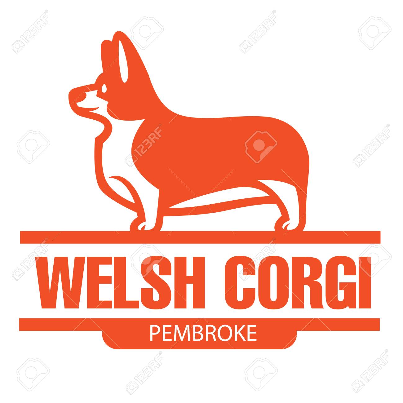 1300x1300 Sign Template With Stylized Vector Drawing Of A Dog Welsh Corgi