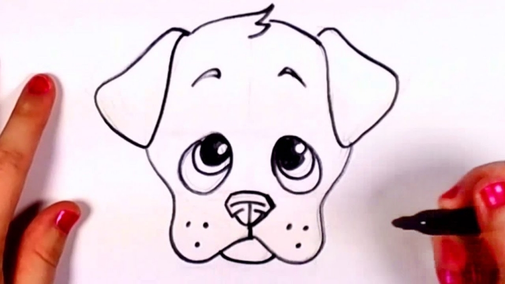 1024x576 Easy Dog Drawings Ba Dog Pets And Animals Easy Drawing How To Draw