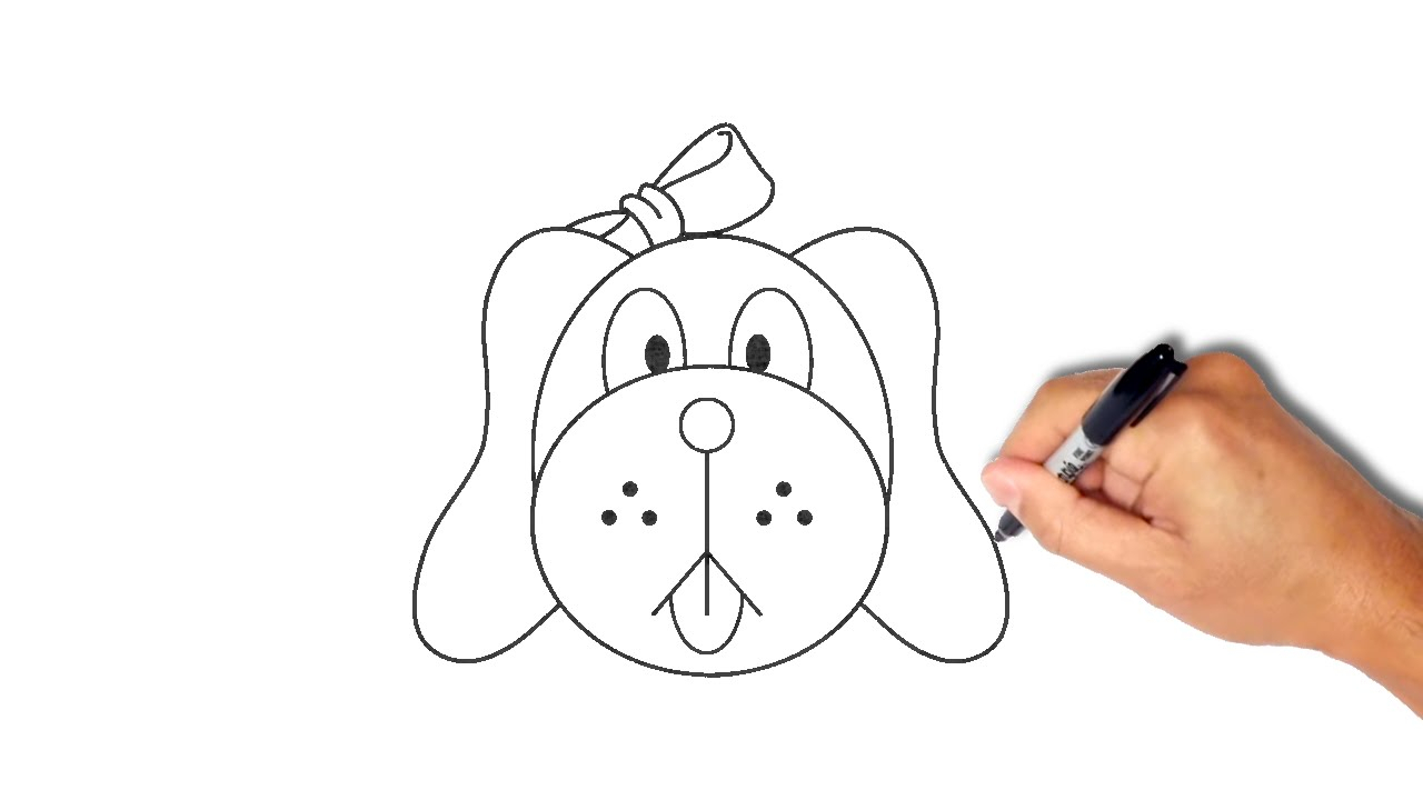 1280x720 Easy Draw Dog Face Drawing Cartoon Dog Face Tutorial How