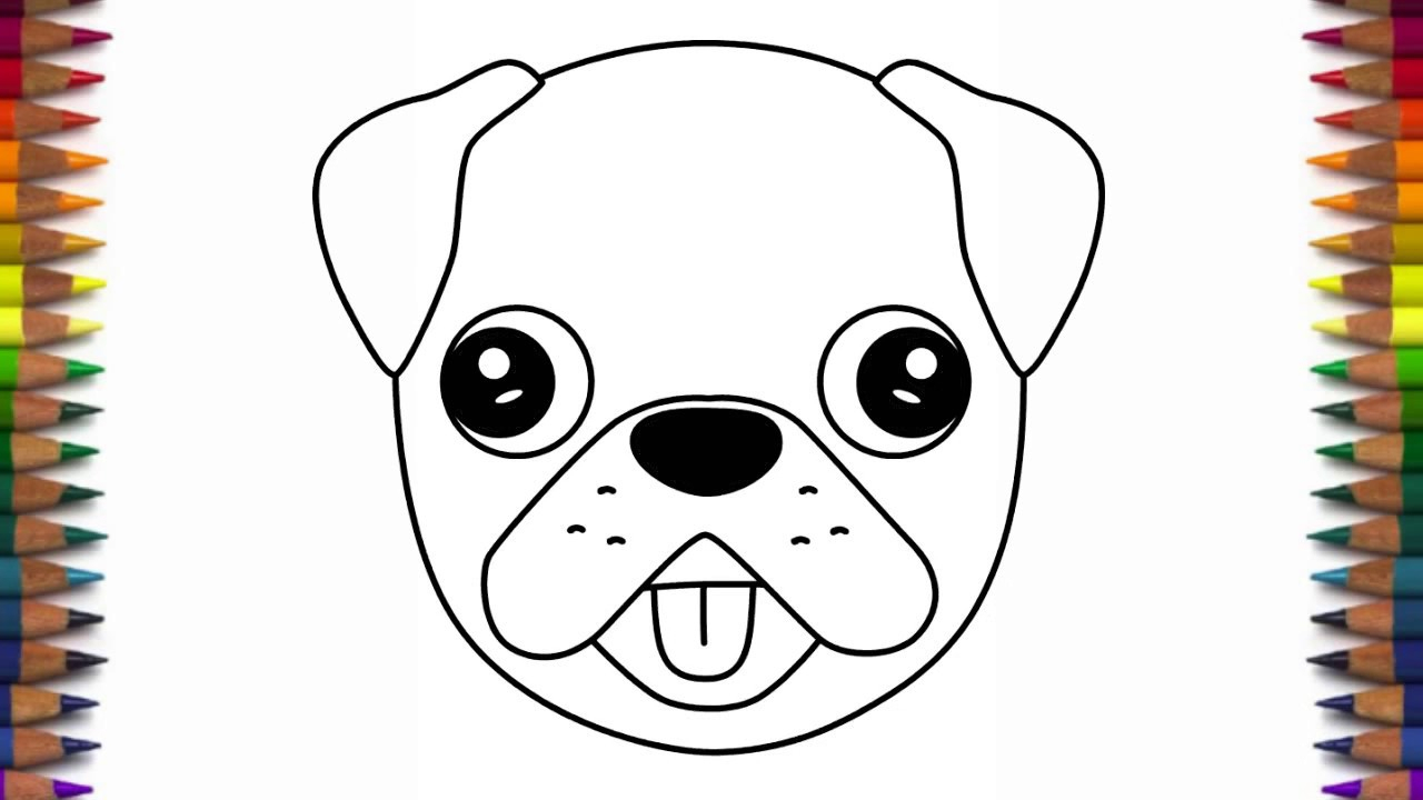 1280x720 Pug Drawing Step By Step How To Draw A Pug For Kids Pugspugs