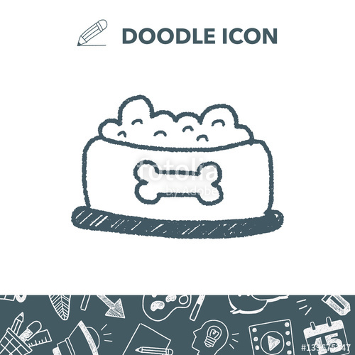 500x500 Dog Food Doodle Drawing Stock Image And Royalty Free Vector Files