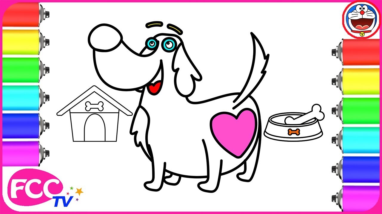 1280x720 Learn How To Draw Dog, Dog House Coloring Pages For Kids