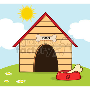 300x300 Royalty Free Royalty Free Rf Copyright Safe Dog House With Bowl