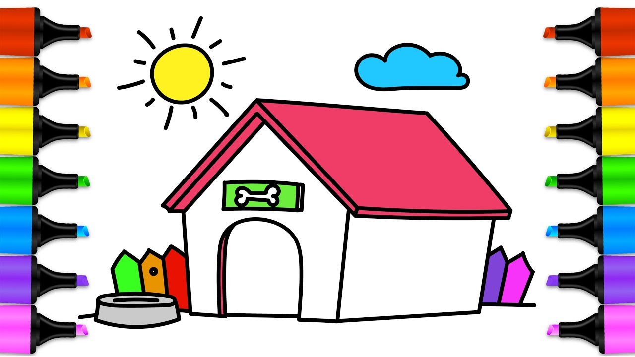 1280x720 Teaching Draw And Learn To Draw A Dog House. Teach Drawing