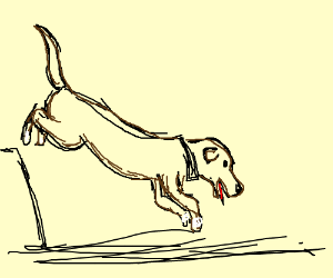 300x250 Dog Jumping (Drawing By Cindervoid)