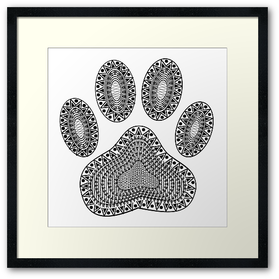 550x550 Ampquot,ink Abstract Dog Paw Printampquot, Framed Prints By