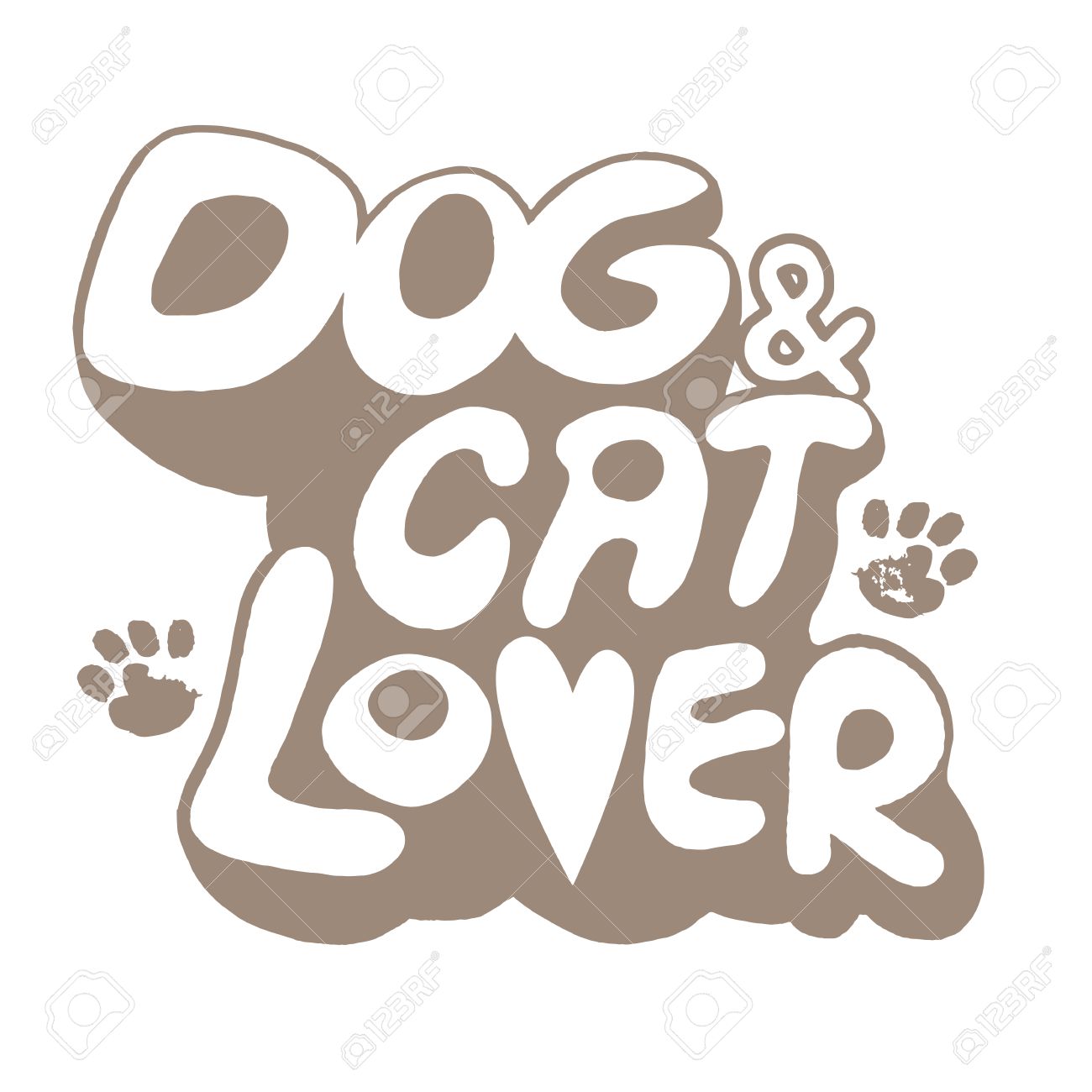 1300x1300 Hand Drawing Doodle Dog And Cat Text With Paw Print.vector