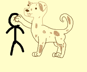 300x250 Stickman Punched By Dog Paw (Drawing By Kiki214031)