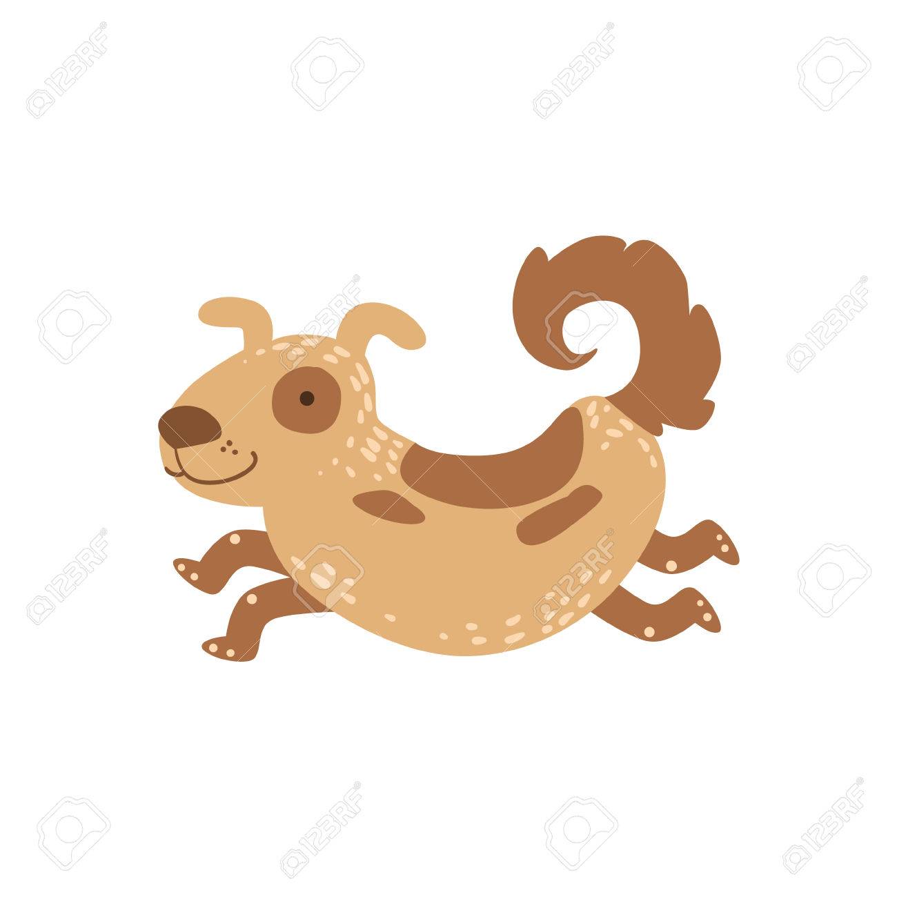 1300x1300 Medium Sized Spotted Dog Running Stylized Cute Childish Flat