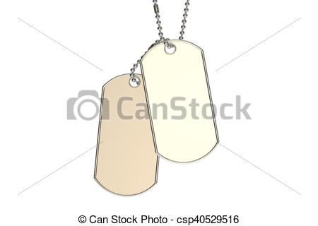 450x320 Dog Tags, 3d Rendering Isolated On White Background Clipart