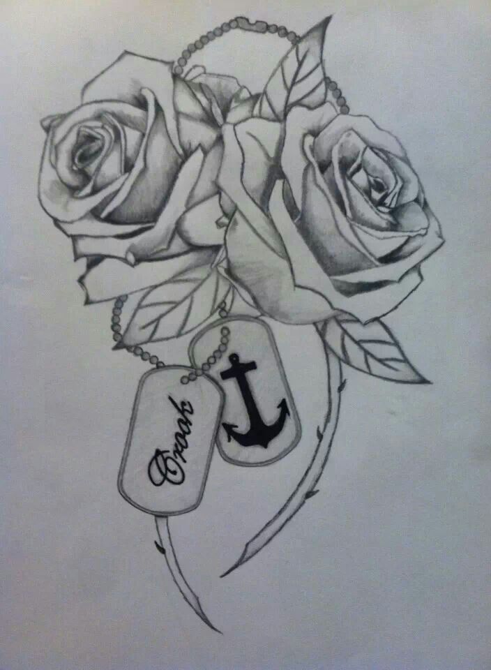 704x960 My Next Tatt I Drew Myself. Two Roses, One For Me And One For My