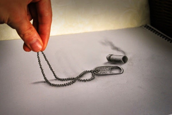 600x401 Realistic Dog Tag Sketch Optical Illusion Genius Puzzles