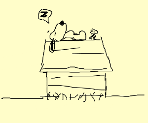 300x250 Snoopy On His Doghouse