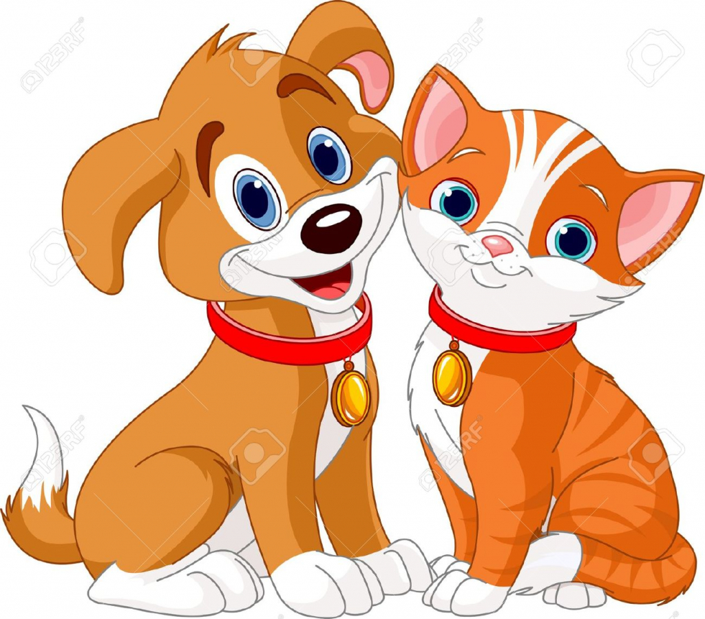 1024x899 Cartoon Drawings Of Dogs And Cats Vector Illustration Of Cartoon
