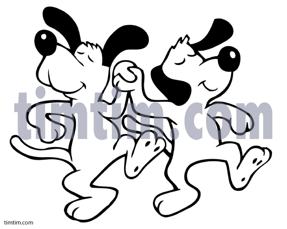 571x456 Free Drawing Of 2 Dancing Dogs Bw From The Category Dance
