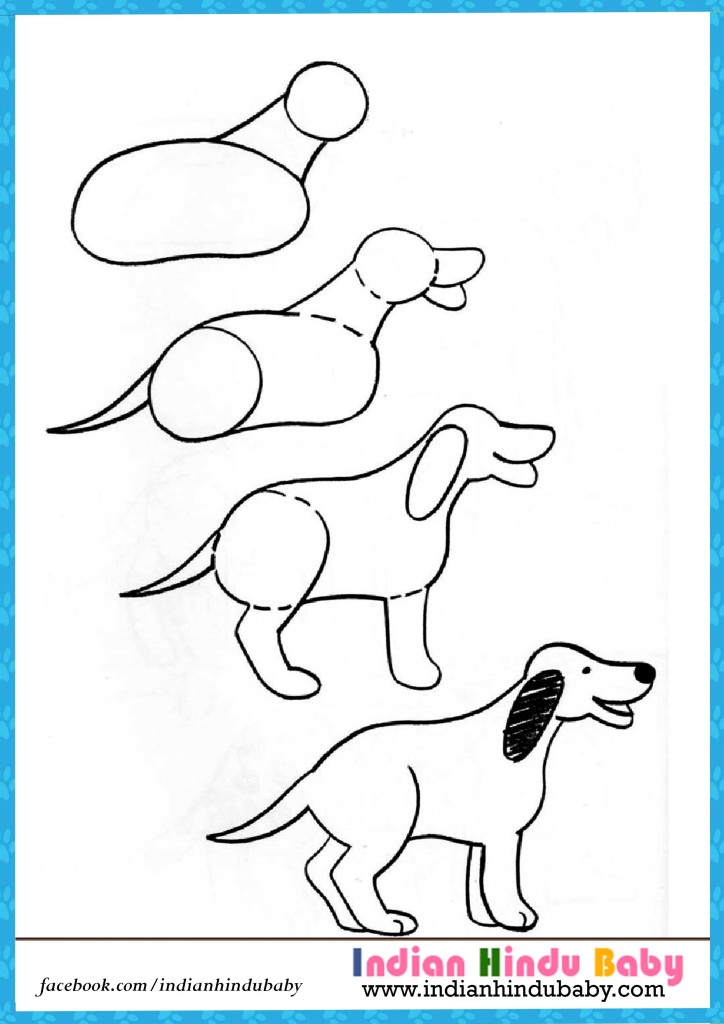 724x1024 Dog Drawing Step By Step For Kids