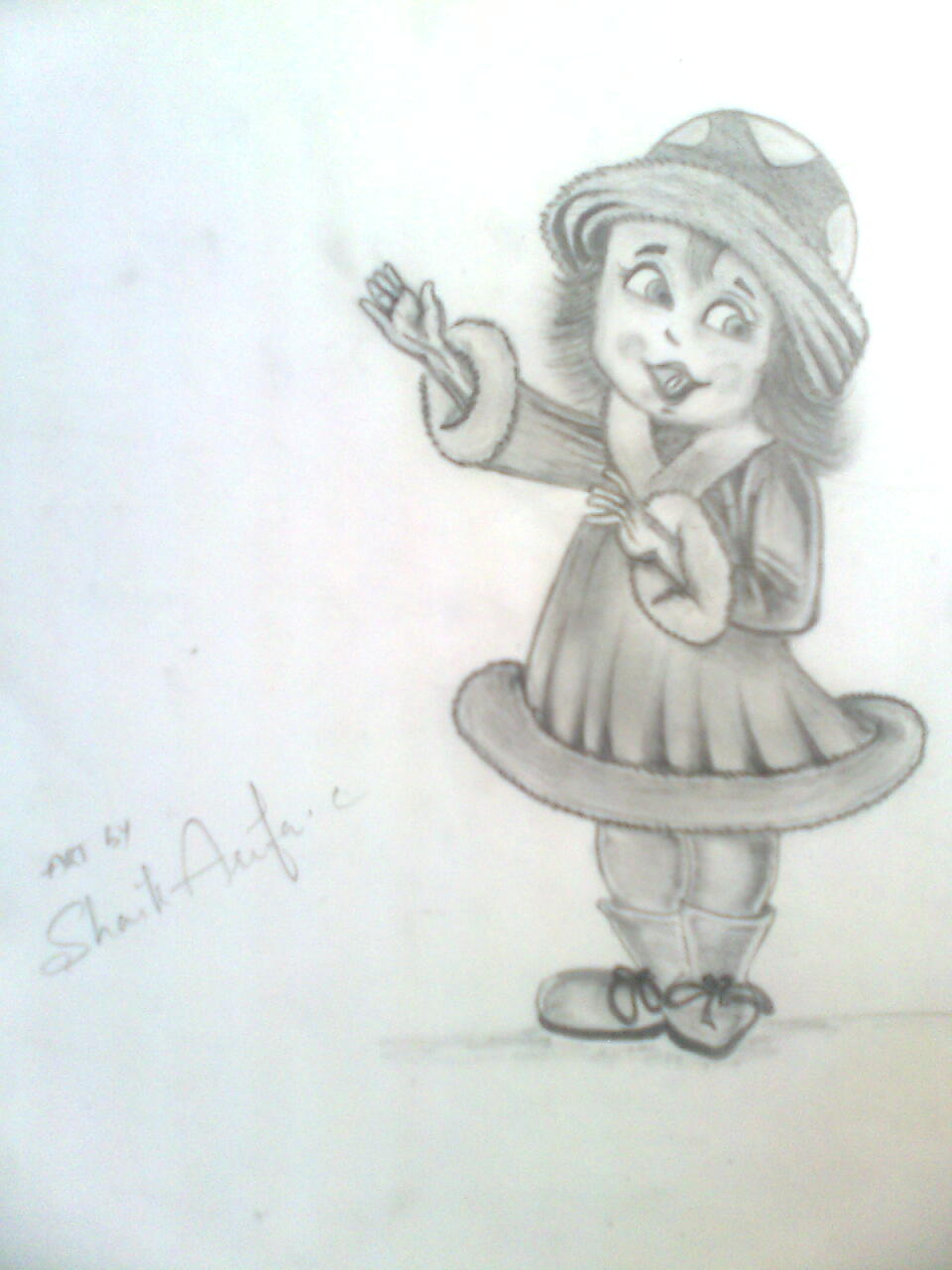 960x1280 Lovely Baby Doll Pencil Sketch