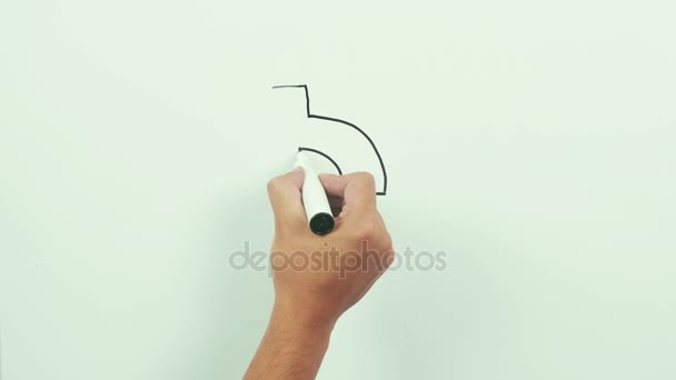 608x342 Drawing A Dollar Sign With Down Arrow. Black Marker On Whiteboard