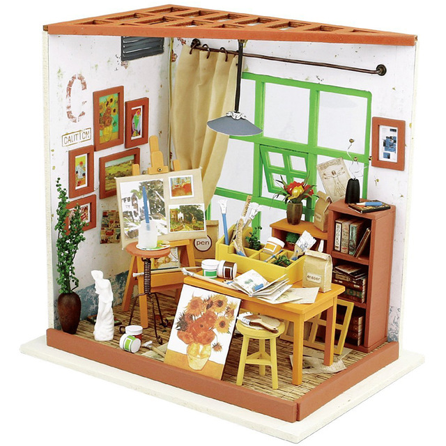 640x640 Doll House Miniature Diy Dollhouse With Furnitures Wooden House