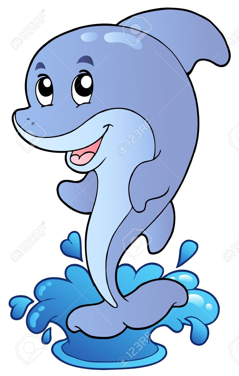 826x1300 Cartoon Standing Dolphin