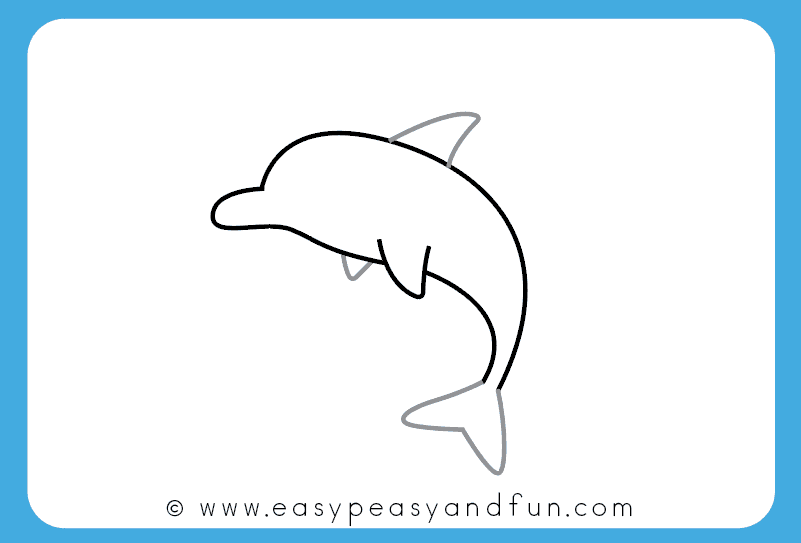801x543 How To Draw A Dolphin Step By Step For Kids + Printable