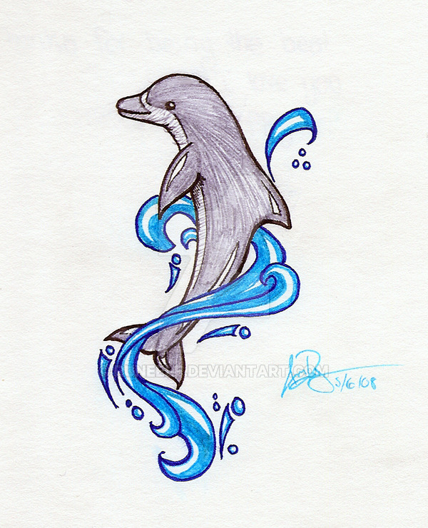 600x740 Mom's Dolphin Tattoo By Runeelf