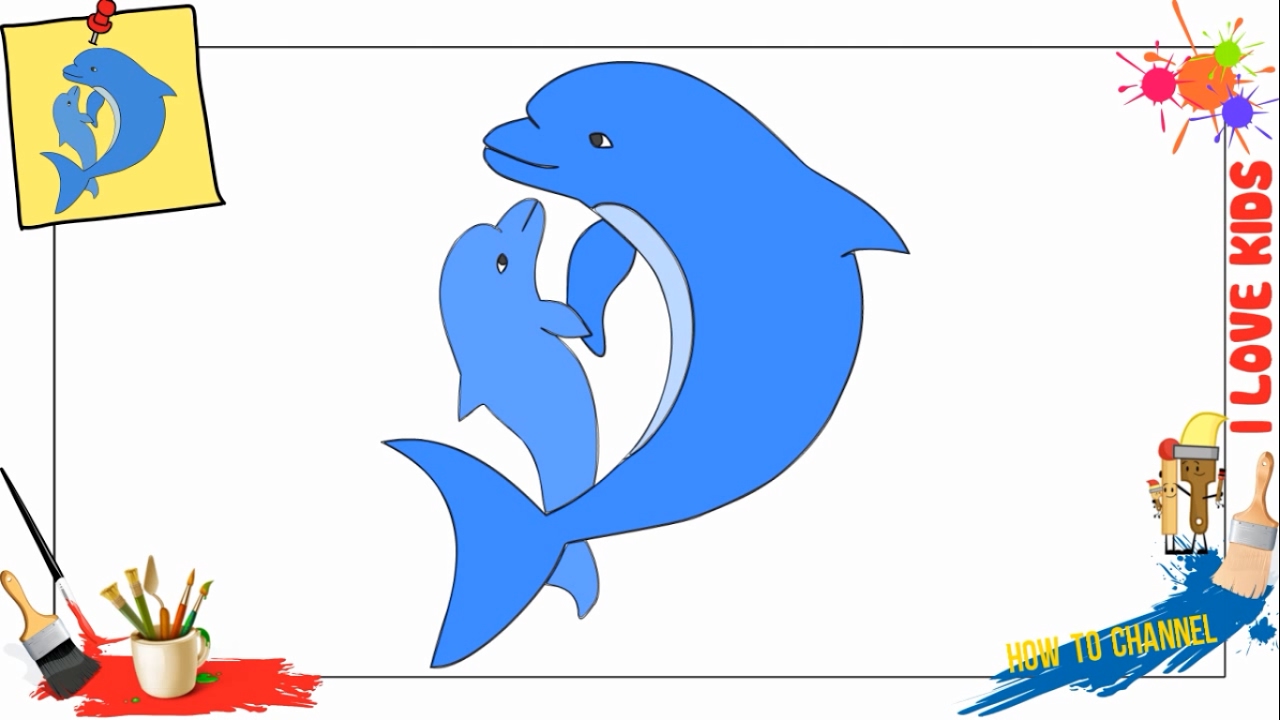1280x720 How To Draw Dolphin 2 Easy Amp Slowly Step By Step For Kids