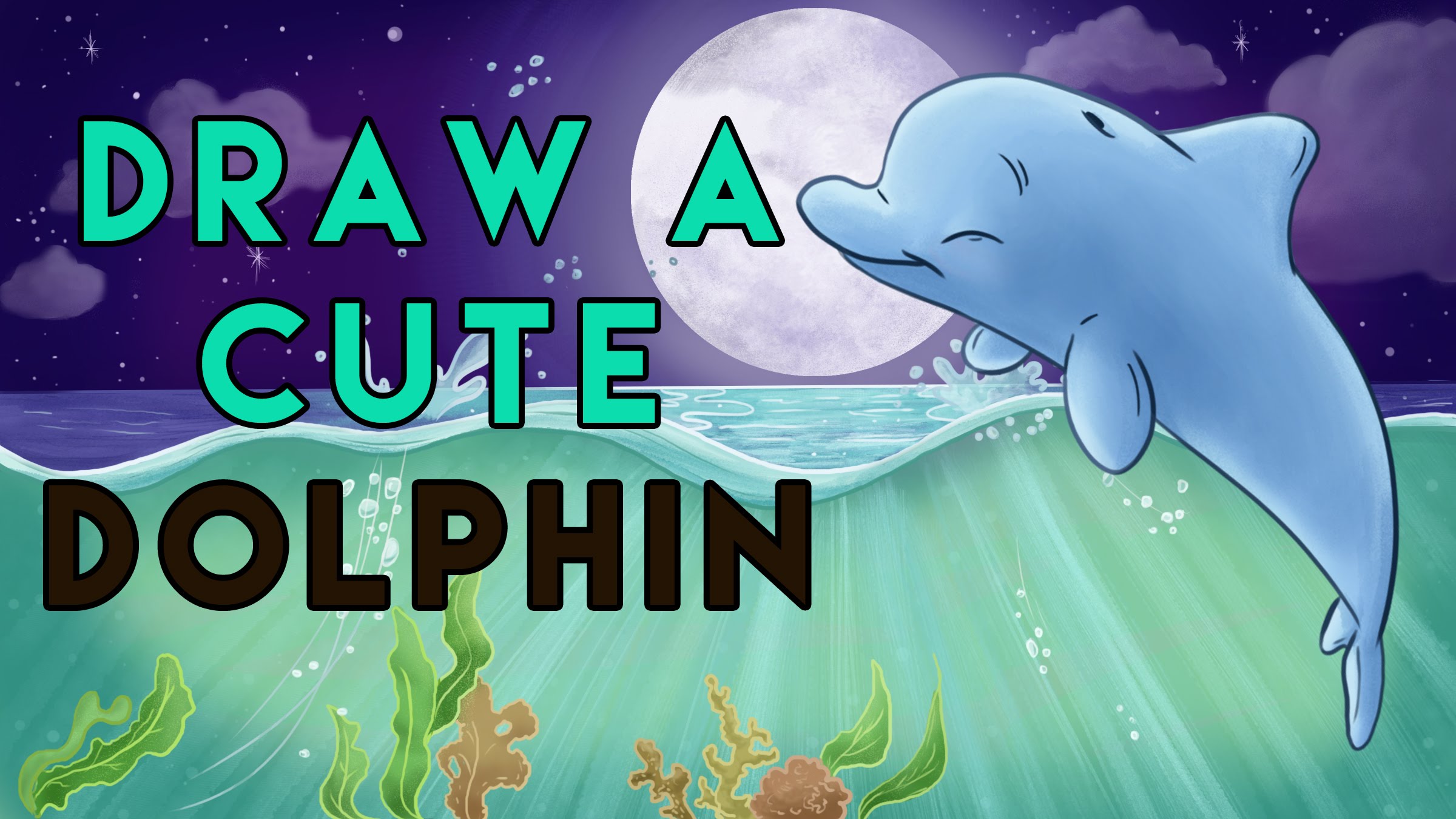 2400x1350 How To Draw Cartoon Dolphins Easy