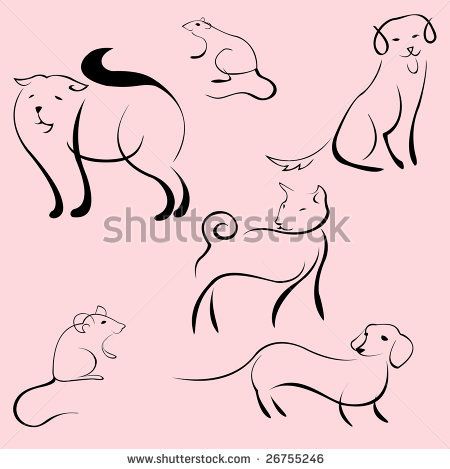 450x469 Vector Illustraition Of Domestic Animals Design Set Made