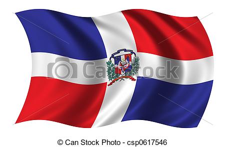 450x294 Flag Of The Dominican Republic Waving In The Wind Stock