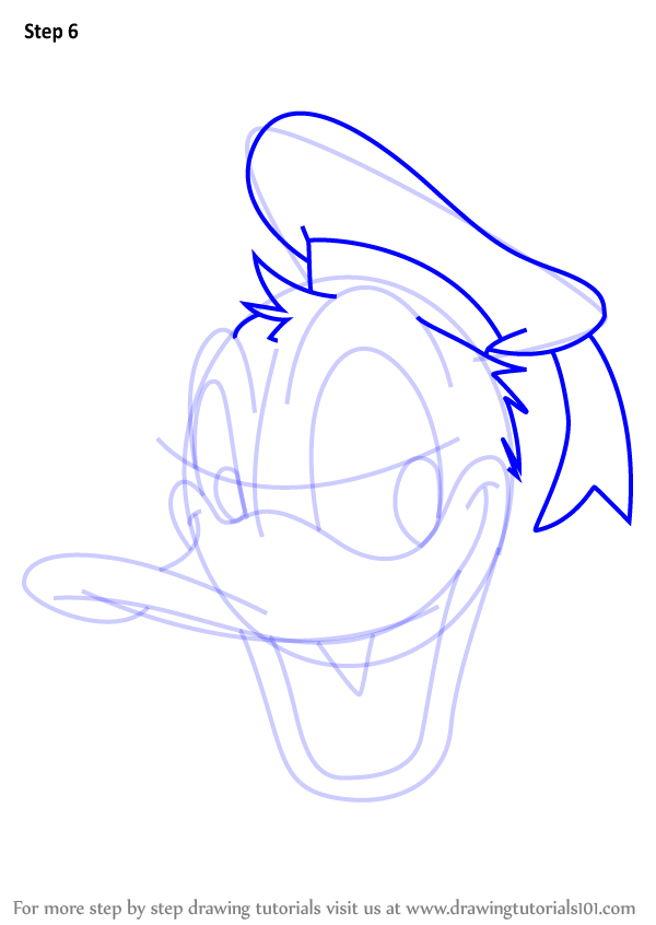 600x846 Step By Step How To Draw Donald Duck Face From Mickey Mouse