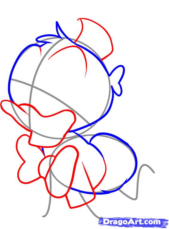 565x764 How To Draw Baby Donald Duck Step 3 Chibis Donald