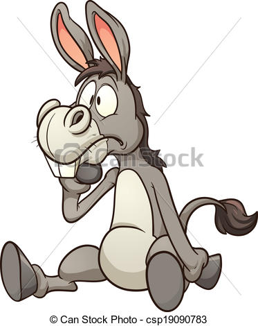 373x470 Confused Cartoon Donkey. Vector Clip Art Illustration