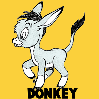 400x400 How To Draw Cartoon Donkeys Or Mules In Easy Step By Step Drawing