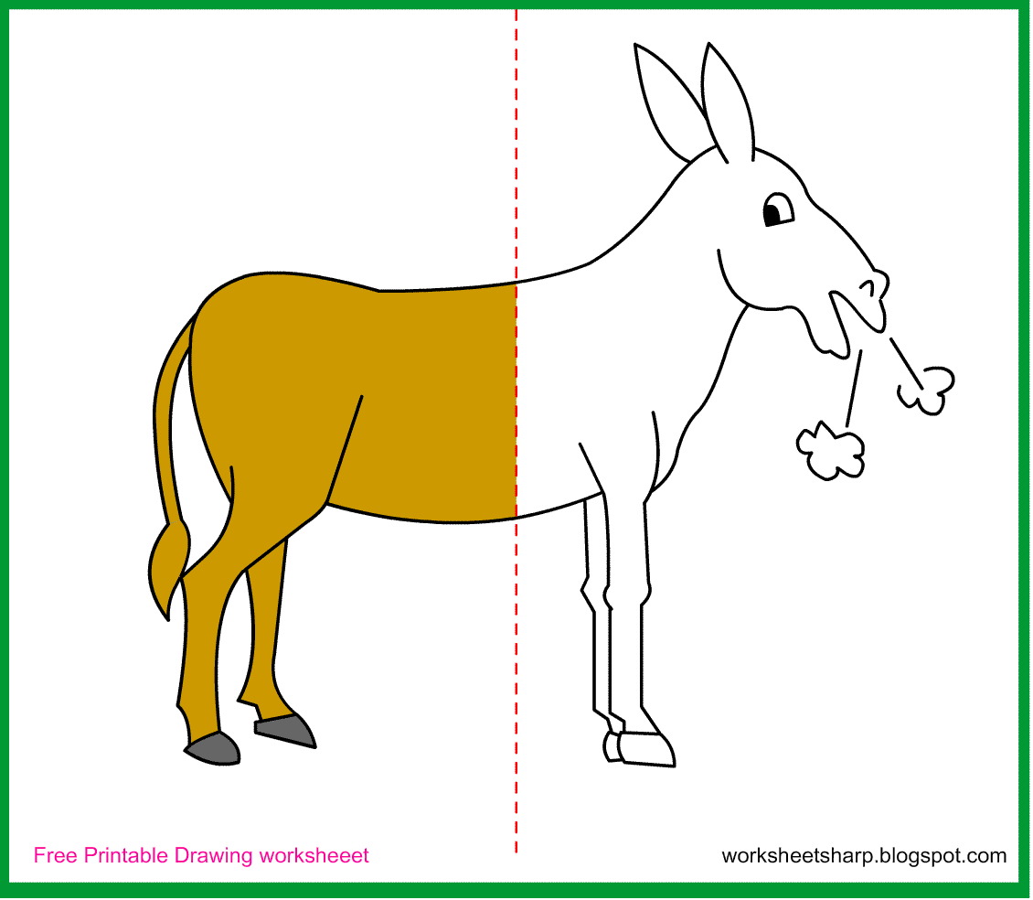 1130x984 Free Drawing Worksheets Printable Donkey Drawing Worksheets