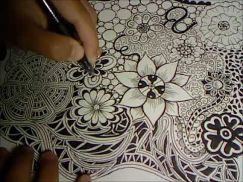 480x360 Doodle Flowers Explosion (Doodle Drawing 3)