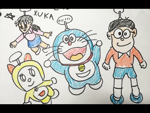 480x360 Doraemon Draw Coloring Pages For Kids And Color Dora And Friends
