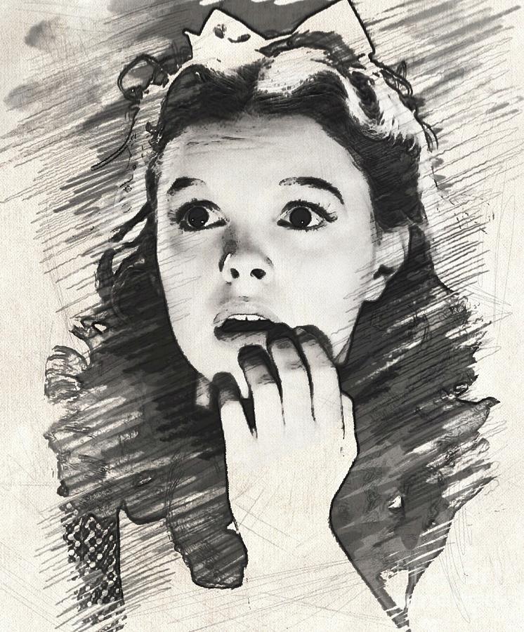746x900 Judy Garland As Dorothy Drawing By John Springfield
