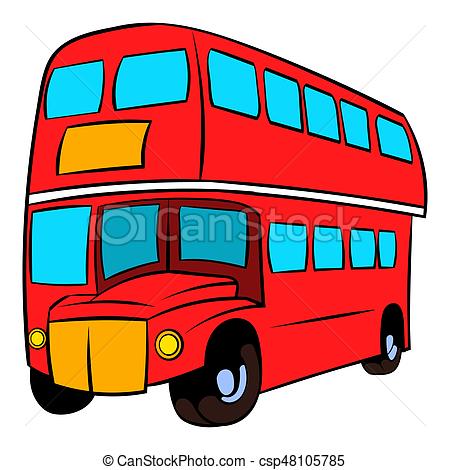 450x470 London Double Decker Red Bus Icon Cartoon. London Double Stock