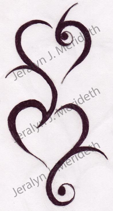 394x732 Heart Designs Double Heart Tattoo Designs Ankle