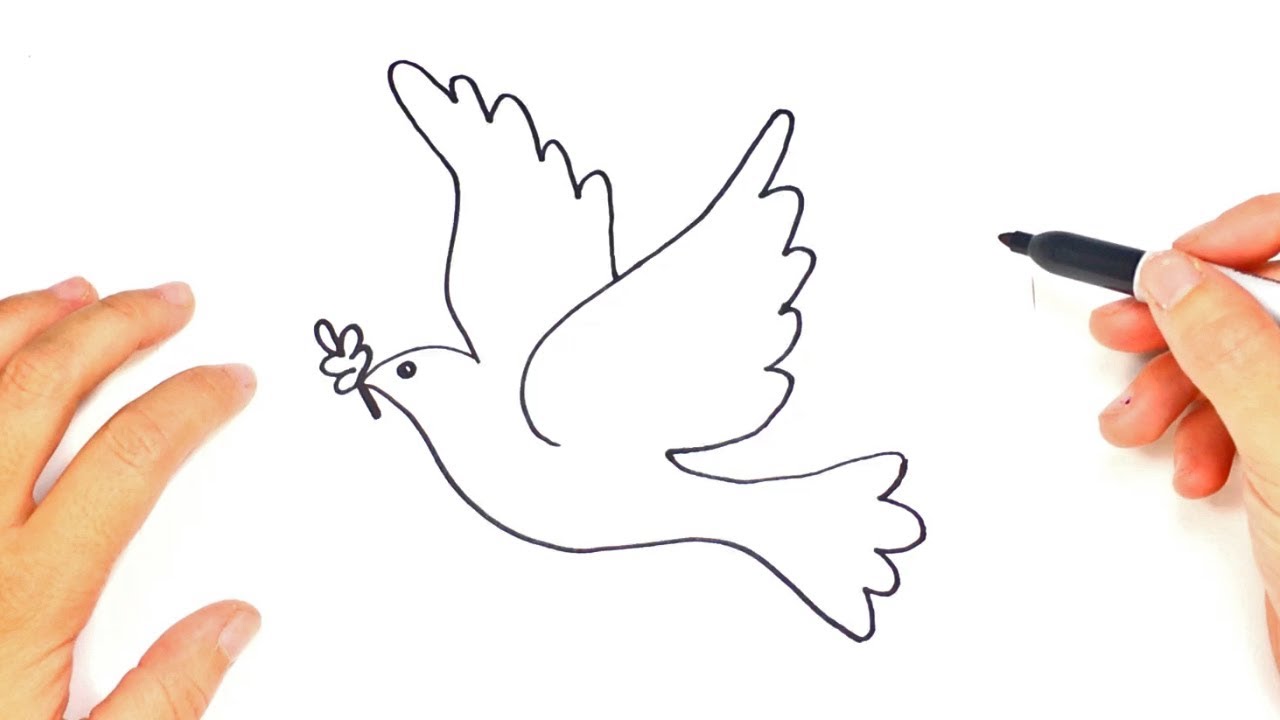 1280x720 How To Draw The Dove Of Peace Cute Drawings