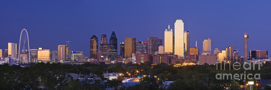 900x300 Downtown Dallas Skyline At Dusk Photograph By Jeremy Woodhouse