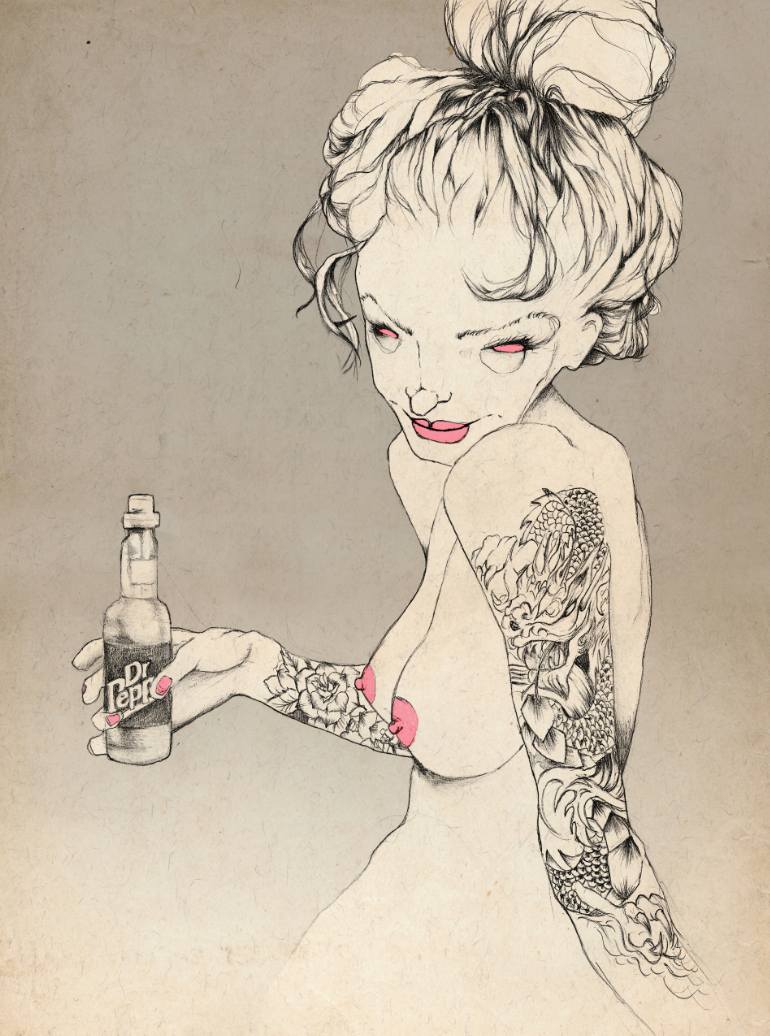 770x1036 Saatchi Art Dr Pepper Drawing By Anita Goldstein