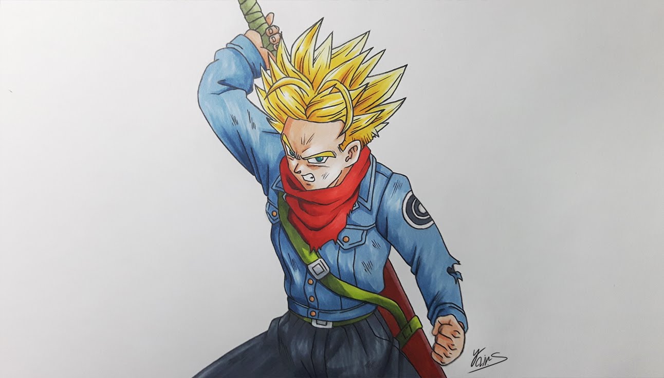 1292x736 Drawing Future Trunks Super Saiyan