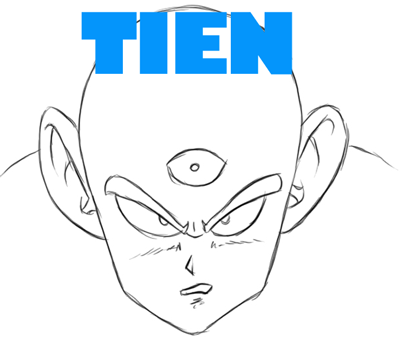 400x341 How To Draw Tien From Dragon Ball Z In Simple Steps How To Draw Dat