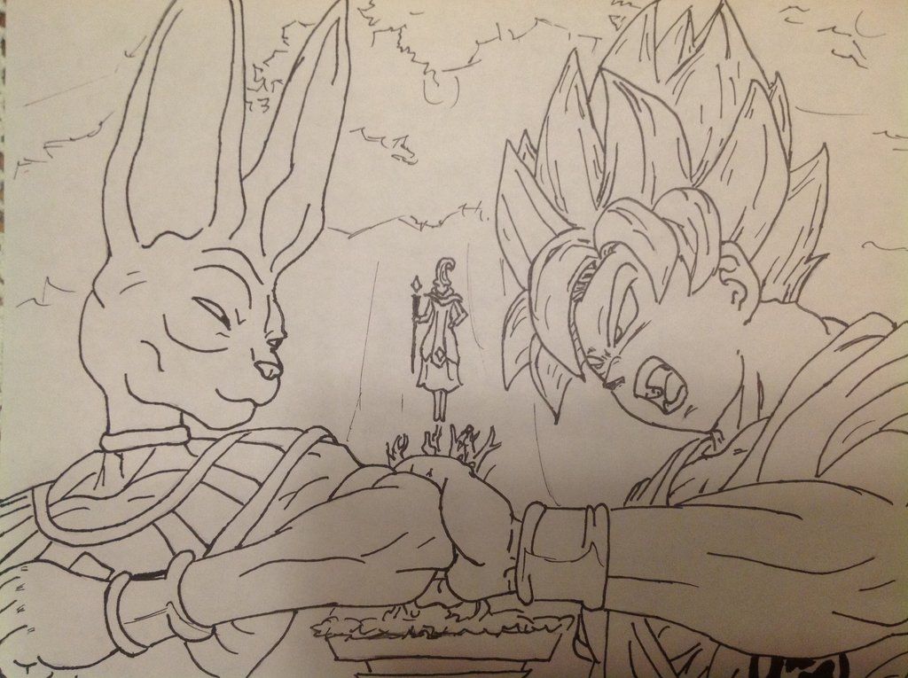 1024x765 Dbz Drawings Dragon Ball Z Battle Of The Gods By Shade Neru97