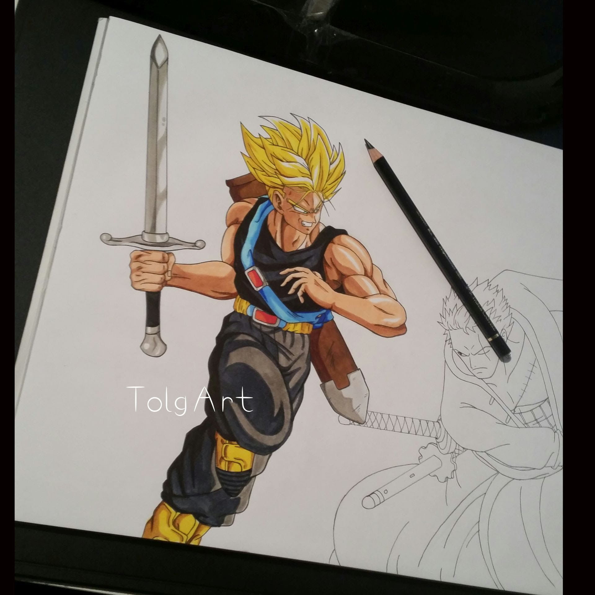 1920x1920 Trunks Dragon Ball Z Pencil Drawing Drawing Future Trunks Vs