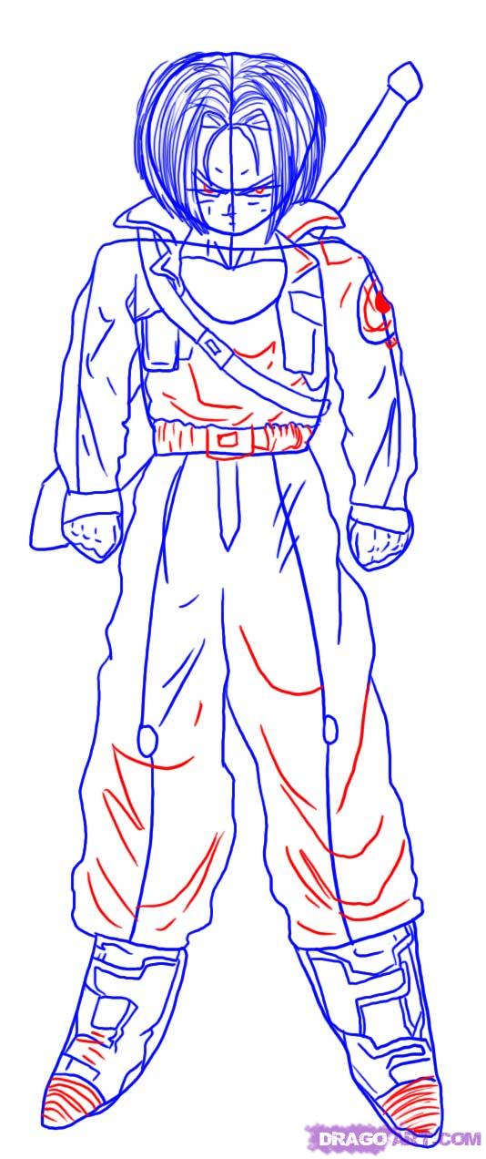 534x1272 How To Draw Trunks From Dragon Ball Z Step 5 Things To Help