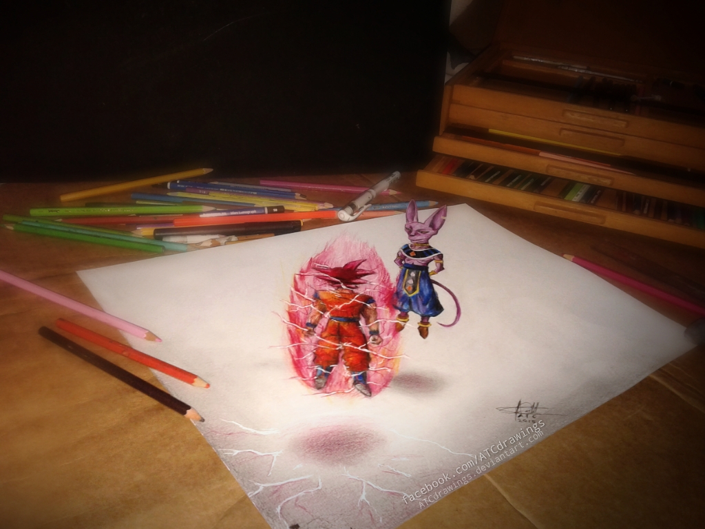 1024x768 3d Pencil Drawings Of Dragon Ball Z