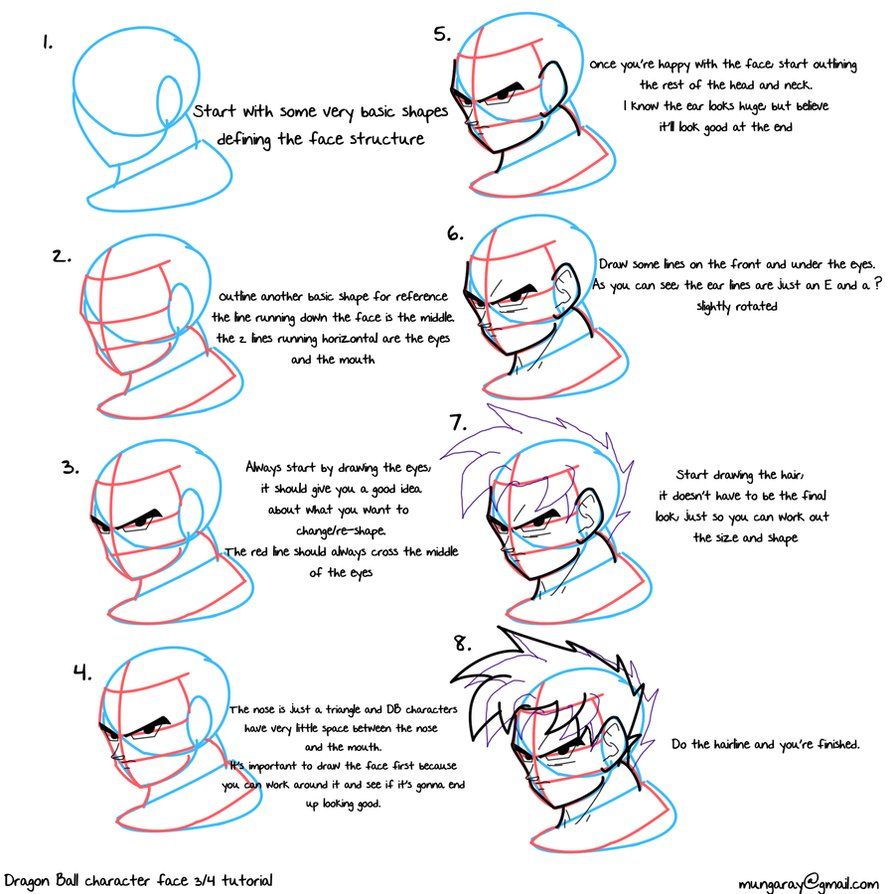 894x894 A Quick Tutorial On How To Draw The Dragon Ball Characters Head